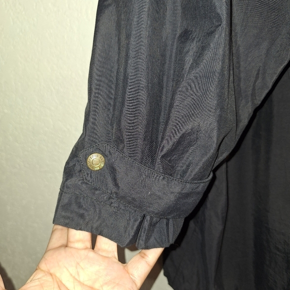 Eddie Bauer Black Nylon Trekker Trench Pockets Size Large - Picture 6 of 11